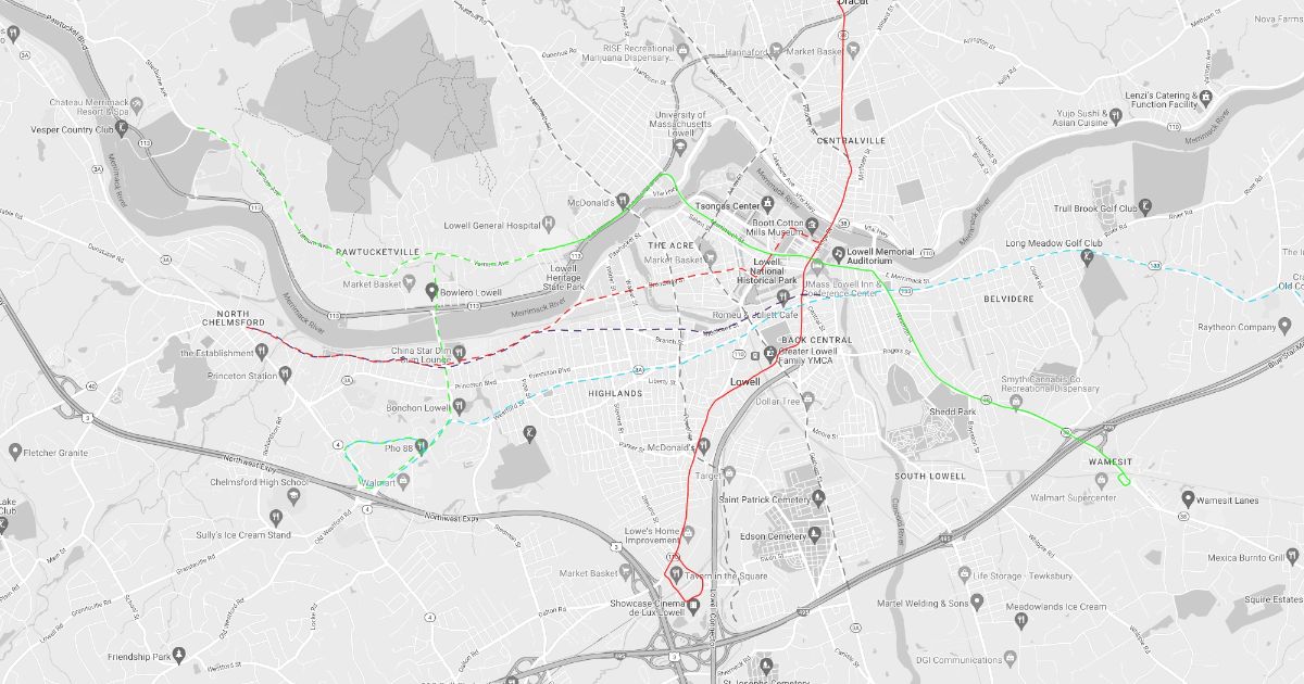 Lowell Light Rail Map Scribble Maps