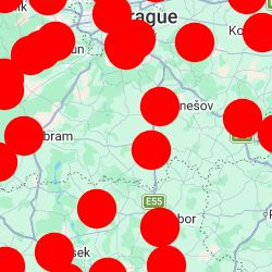 Mapa měst a obcí ve kterých se nachází hazardní hry (ČR)
