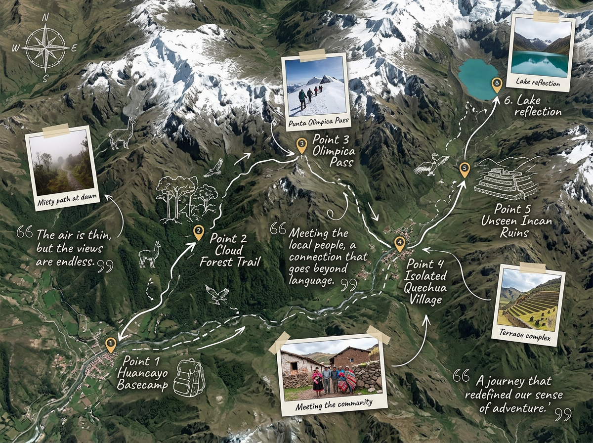 An editorial story map with annotated points along a narrative route, photos, and pull-quotes